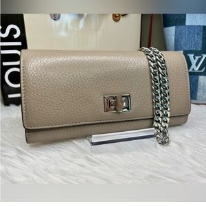 FENDI EUC Vintage Selleria Leather Peekaboo Twist Lock Wallet